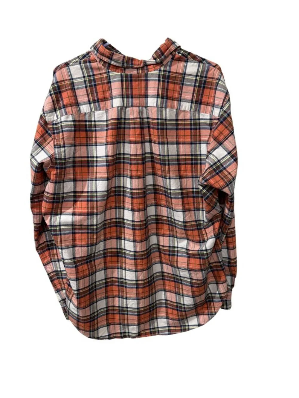 Ralph Lauren Mens Orange Plaid Button-Down Shirt XL Long Sleeve Classic Fit Cott